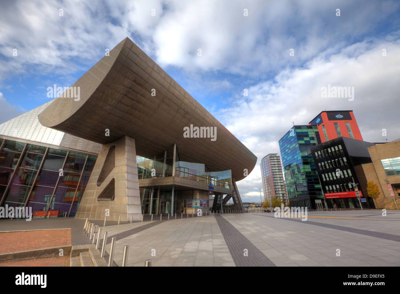 The Lowry complex was designed by Michael Wilford at Salford Quays, Manchester, England. Stock Photo