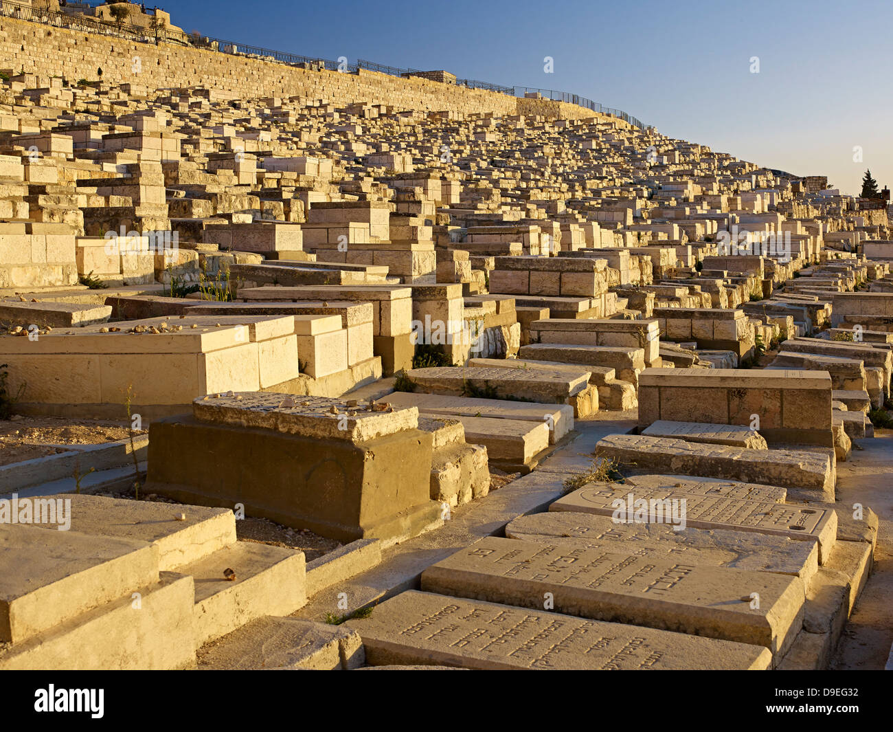 Jewish cemetery on the Mount of Olives in Jerusalem, Israel Stock Photo