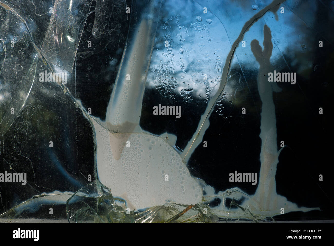 cracked window plastic cover protecting glass Stock Photo Alamy