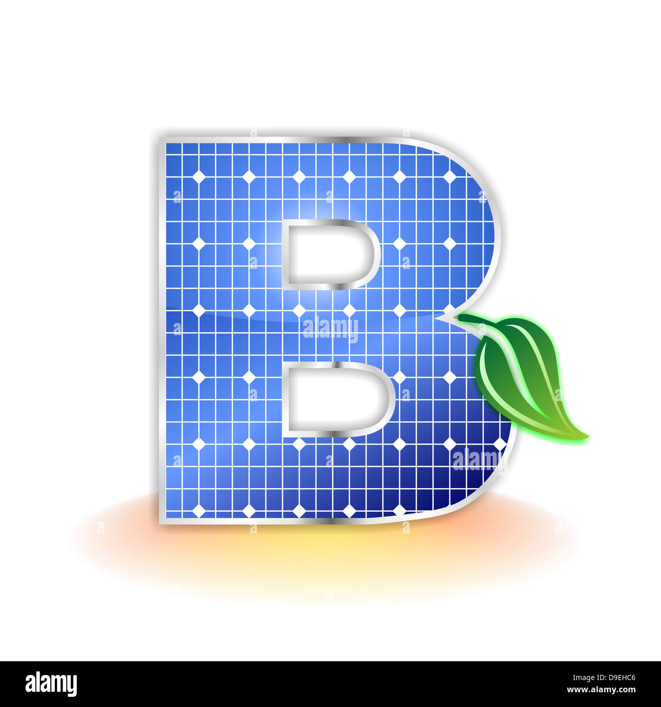 B,  capital, letter B, solar panel, illustration, icon, texture Stock Photo