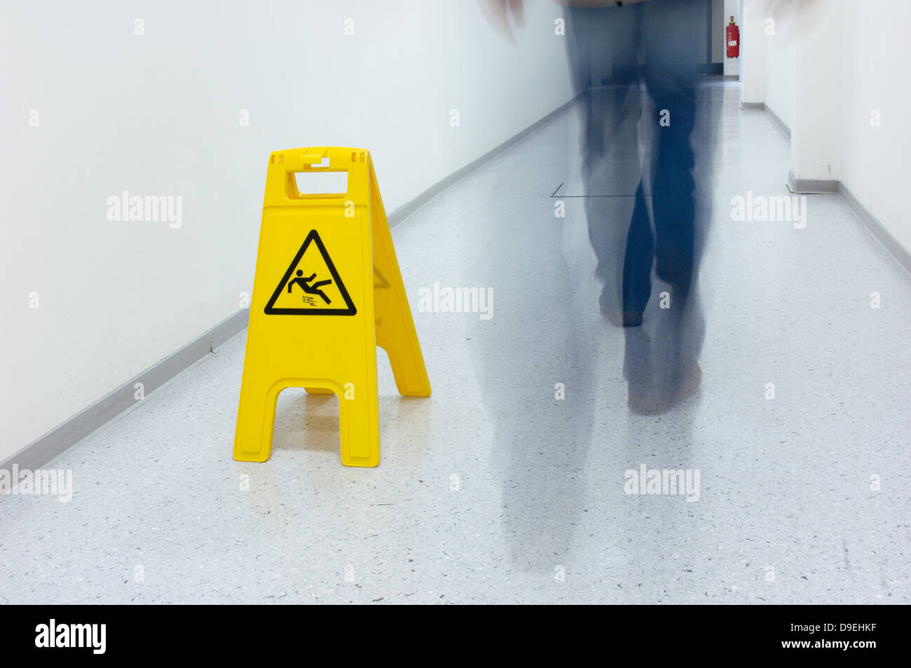 Warning for slippery floor Stock Photo Alamy