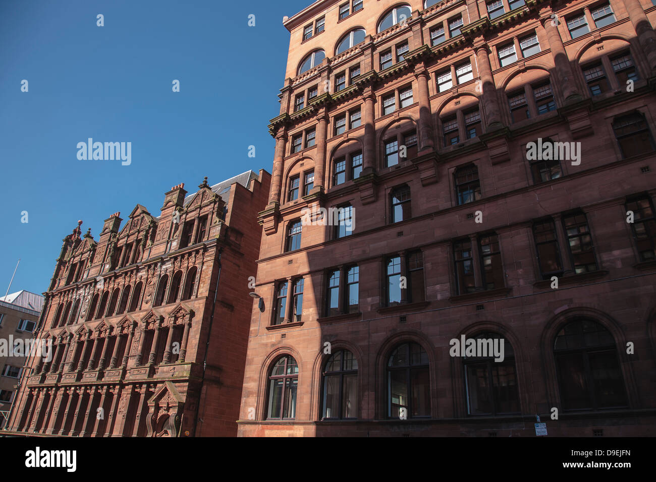 Imposing sandstone office building in Glasgow city centre Stock Photo