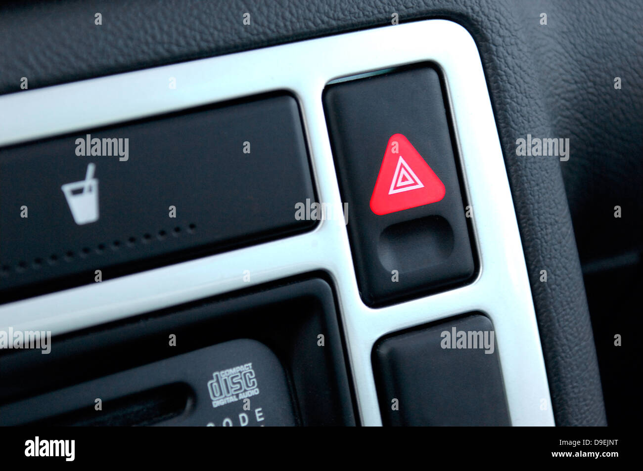 Counter for warning flashing arrangement in a passenger car Stock Photo