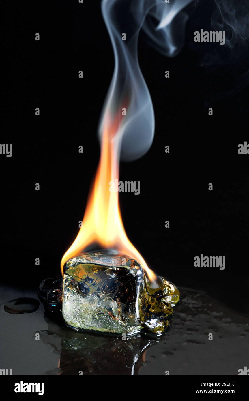 burning ice cube Stock Photo Alamy