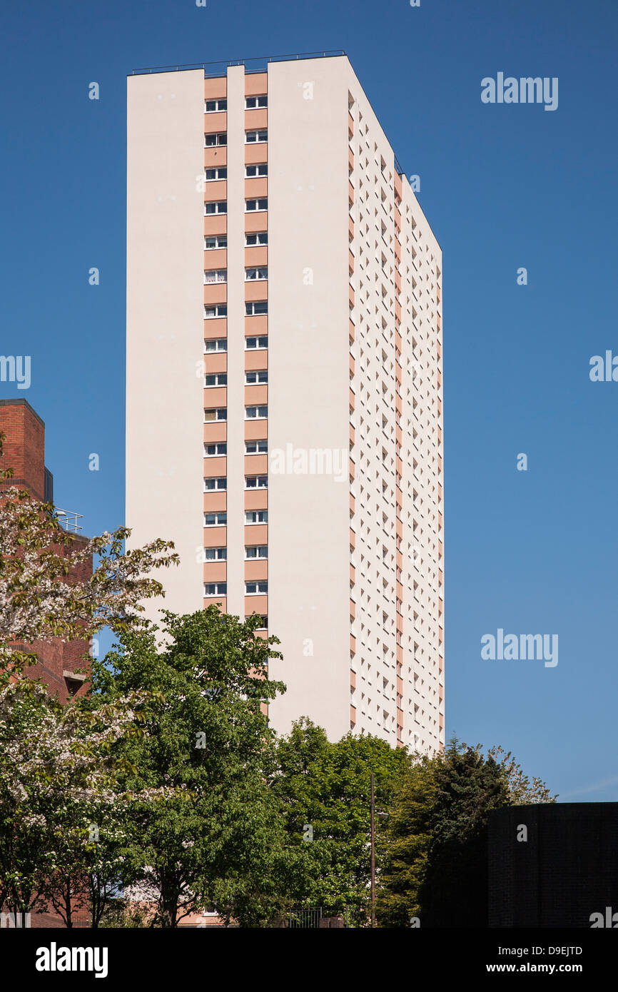 A typical high rise apartment block in Glasgow Stock Photo Alamy