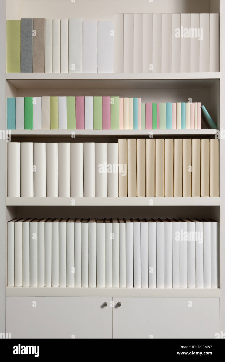White bookshelf Stock Photo