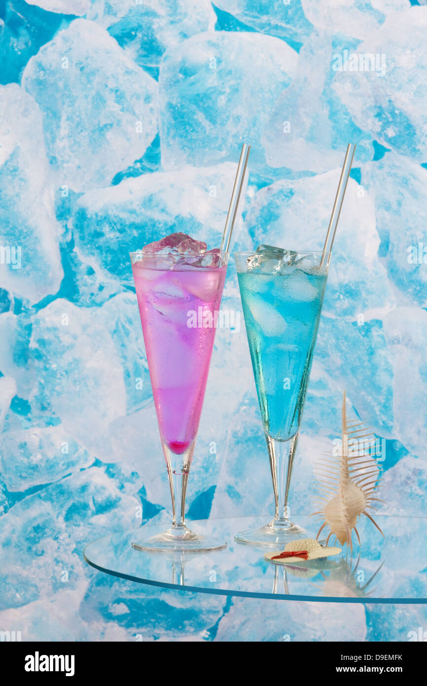 Cocktails and ice Stock Photo