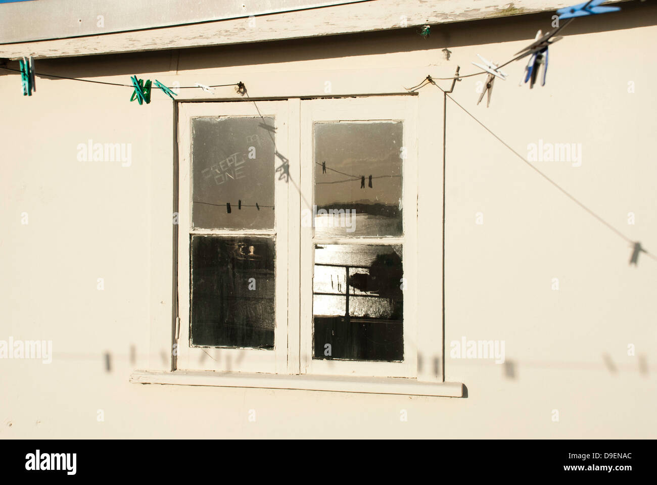Rooftop window with reflection of Sydney Harbour Stock Photo Alamy