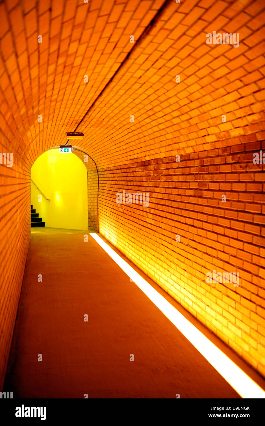 Light at the end of a tunnel Loisium wine world Langenlois Kamptal UNESCO world cultural heritage world nature heir Wachau Lower Stock Photo