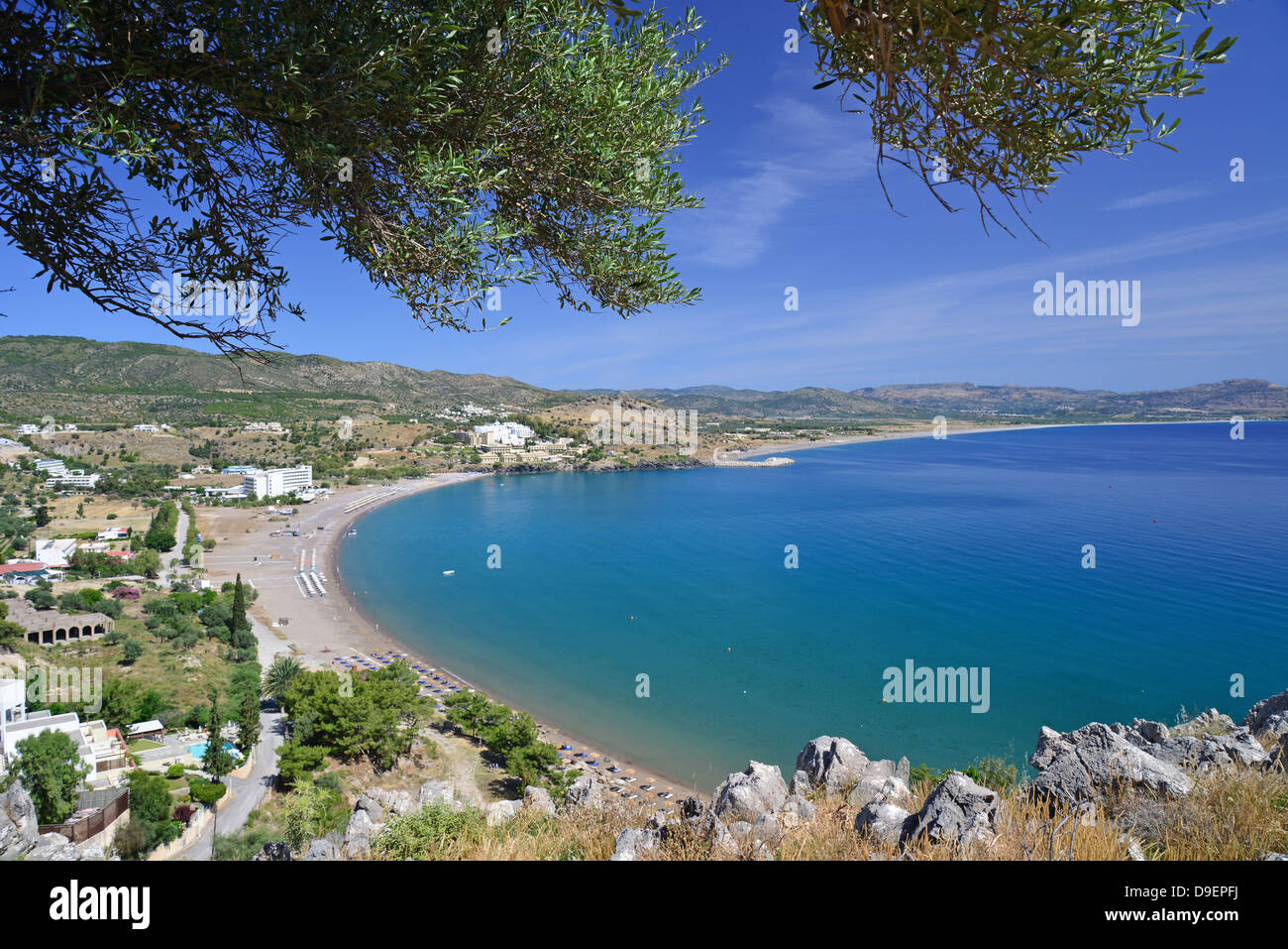 Vlycha Bay, Kalathos, Rhodes (Rodos), The Dodecanese, South Aegean Region, Greece Stock Photo
