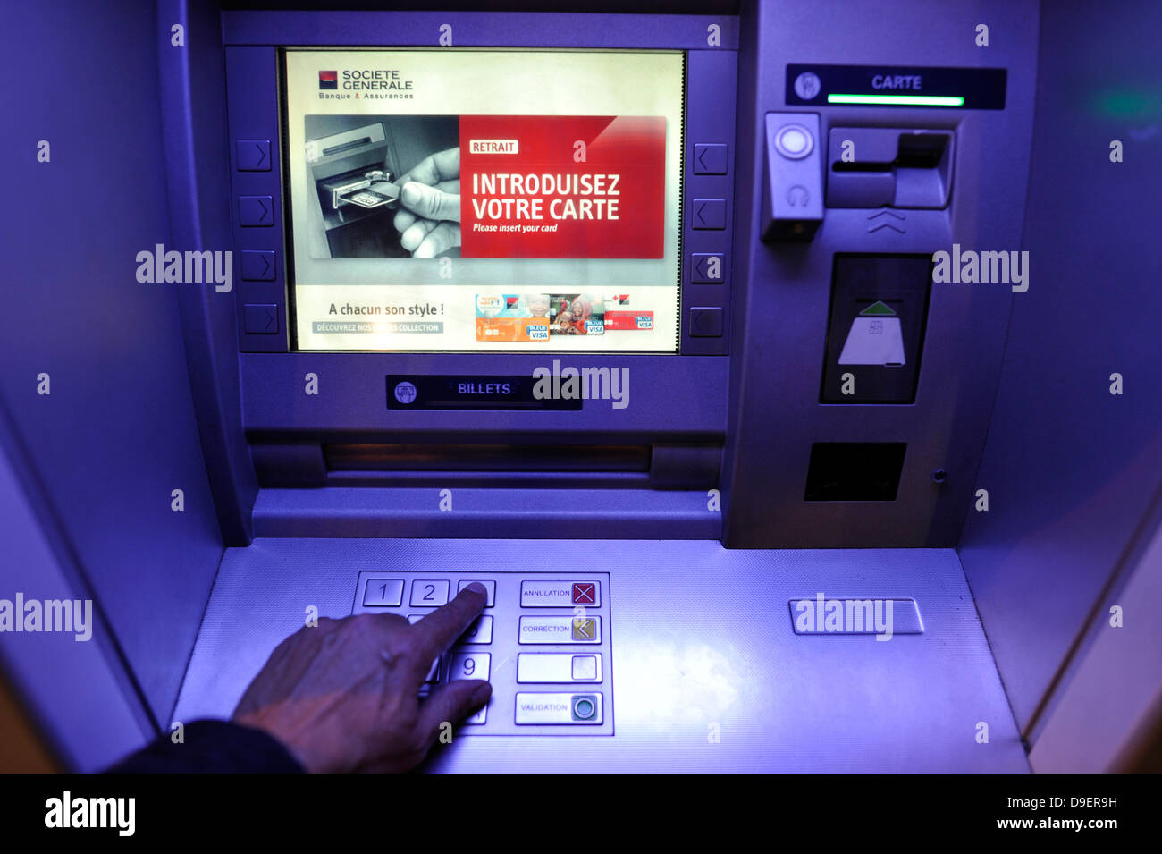 Cash machine, cash dispenser, Reims, Champagne-Ardenne, France, Europe Stock Photo