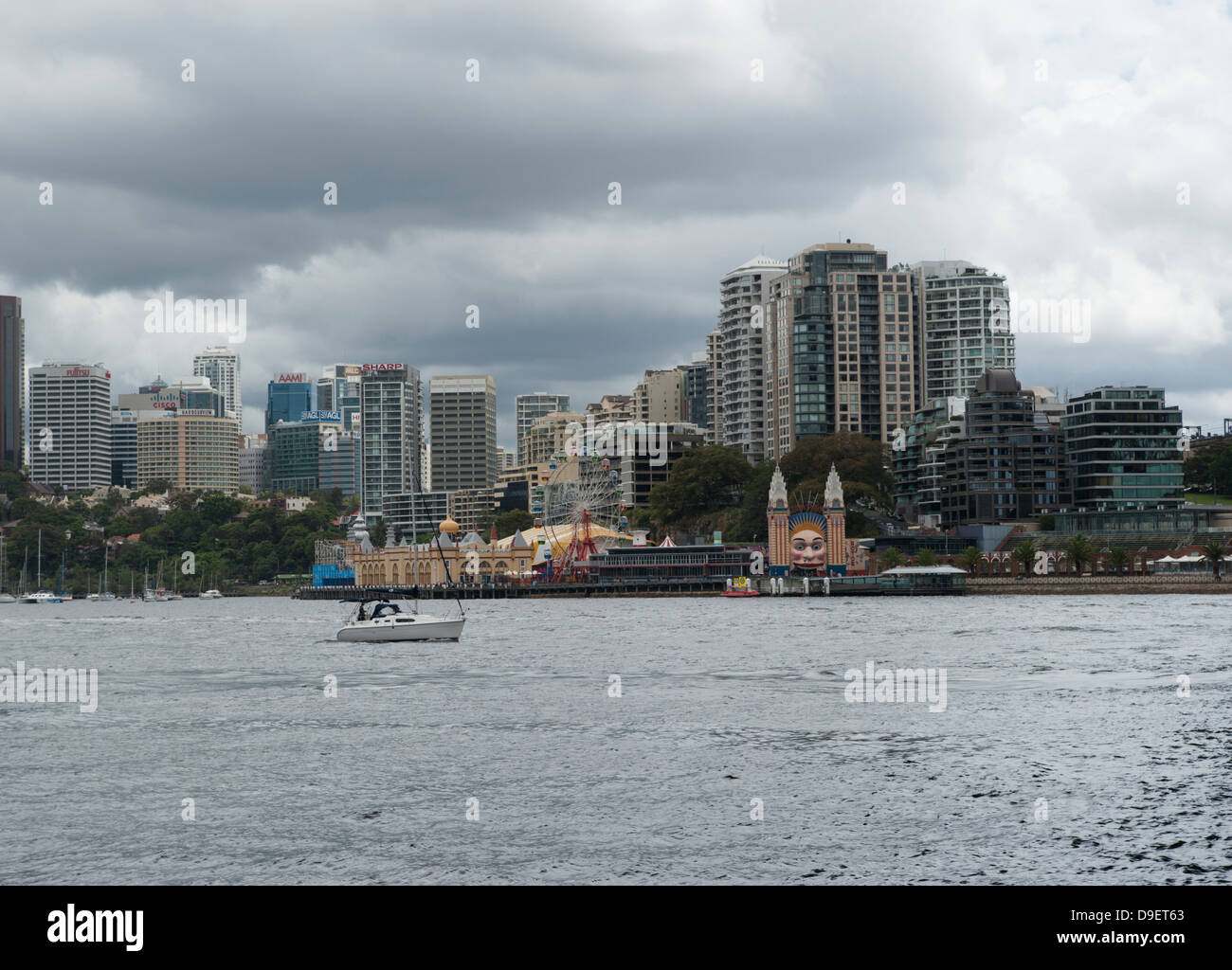Luna Park in Sydney Harbour viewed from ferry Stock Photo Alamy