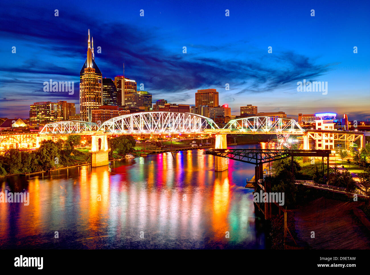 Skyline of downtown Nashville, Tennessee, USA. Stock Photo