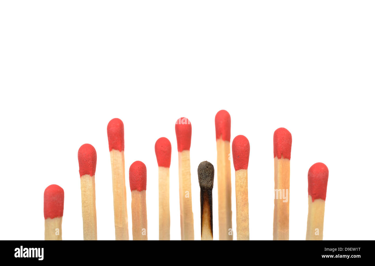 matches, a match burnt down, symbolic picture Burn out, Burnout