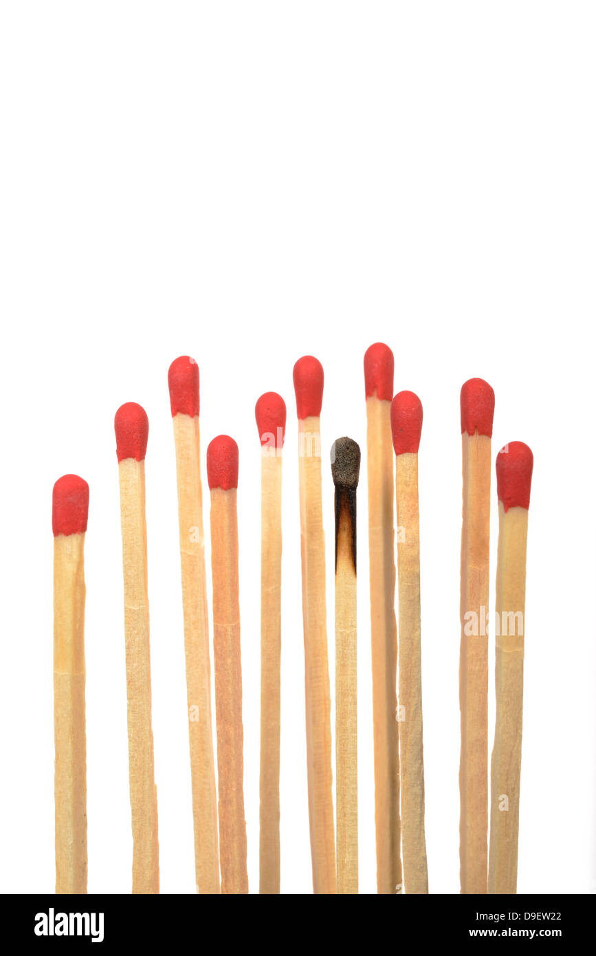 matches, a match burnt down, symbolic picture Burn out, Burnout