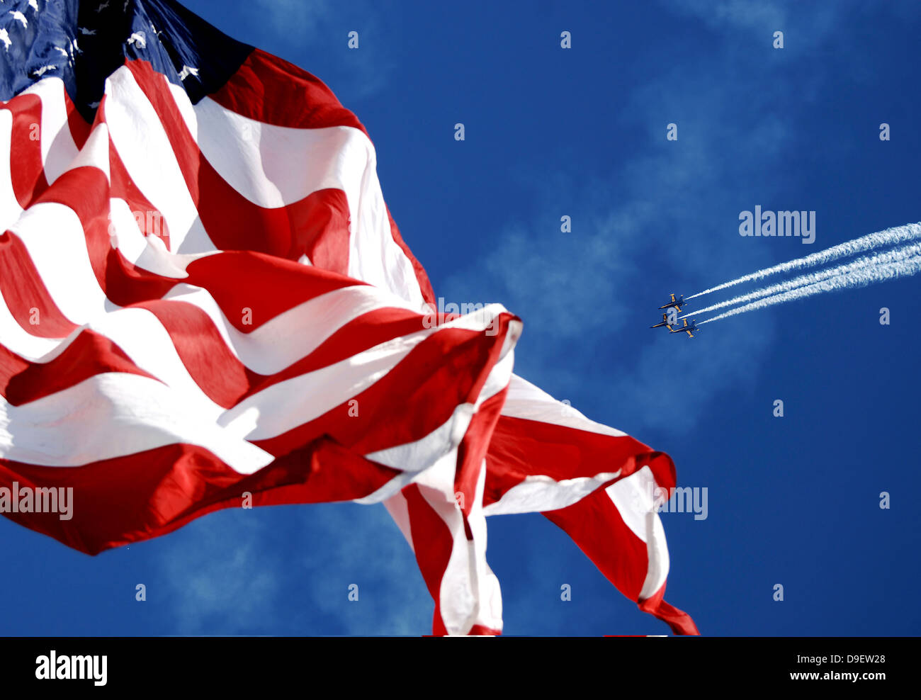 The Blue Angels performing at an air show during El Paso Navy Week. Stock Photo