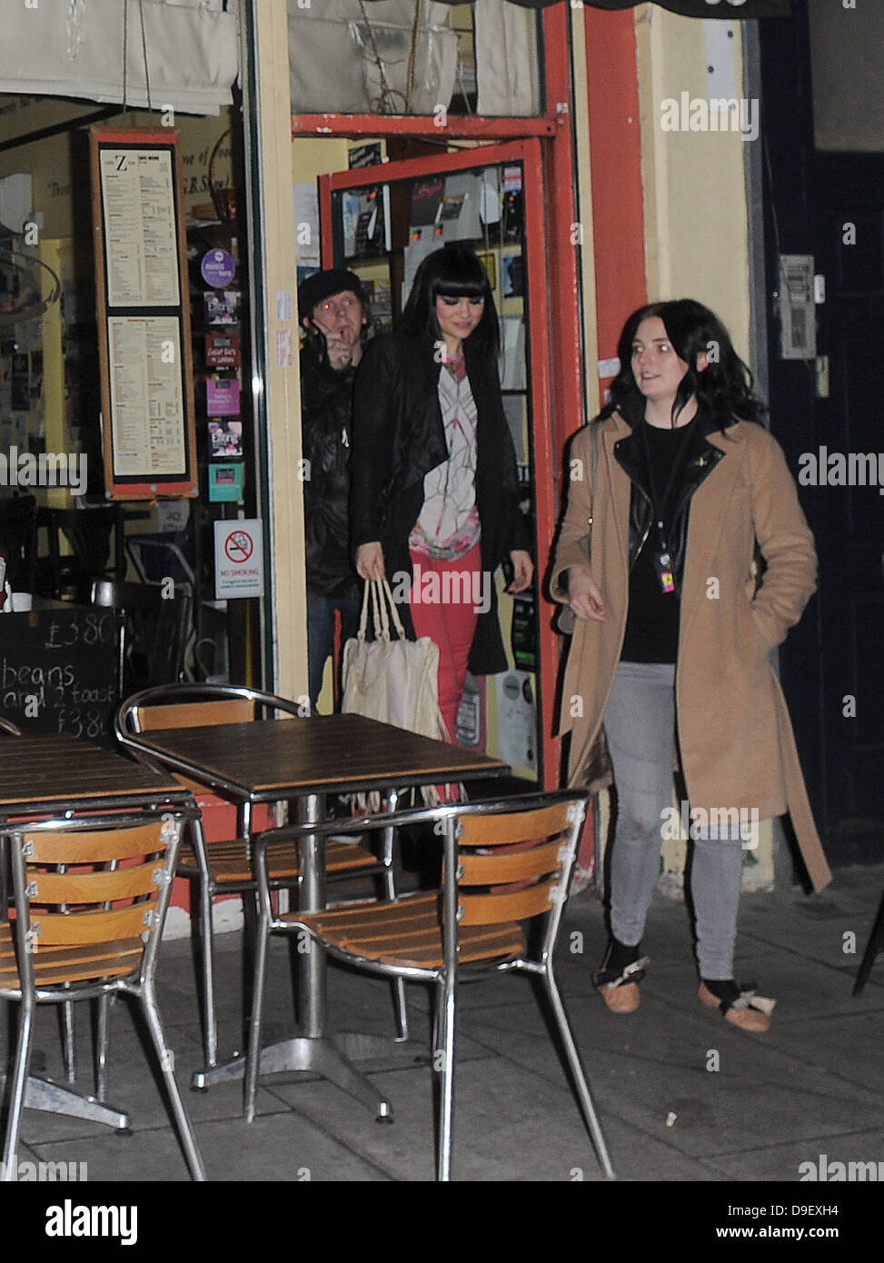 Jessica Cornish, aka Jessie J, takes some time out of her hectic day promoting her new album to enjoy an evening meal with friends. With her recent chart success and list of awards and nominations, she could be forgiven for eating out at a typical expensive West End restaurant like most celebrities - but Jessie however opted for the rather low key Cafe Z Bar in Stoke Newington, where a typical main meal costs around £4! Jessie was quizzed by snappers when she left as to what she had for dinner, to which she replied 'a bit of everything'. London, England - 22.02.11 Stock Photo