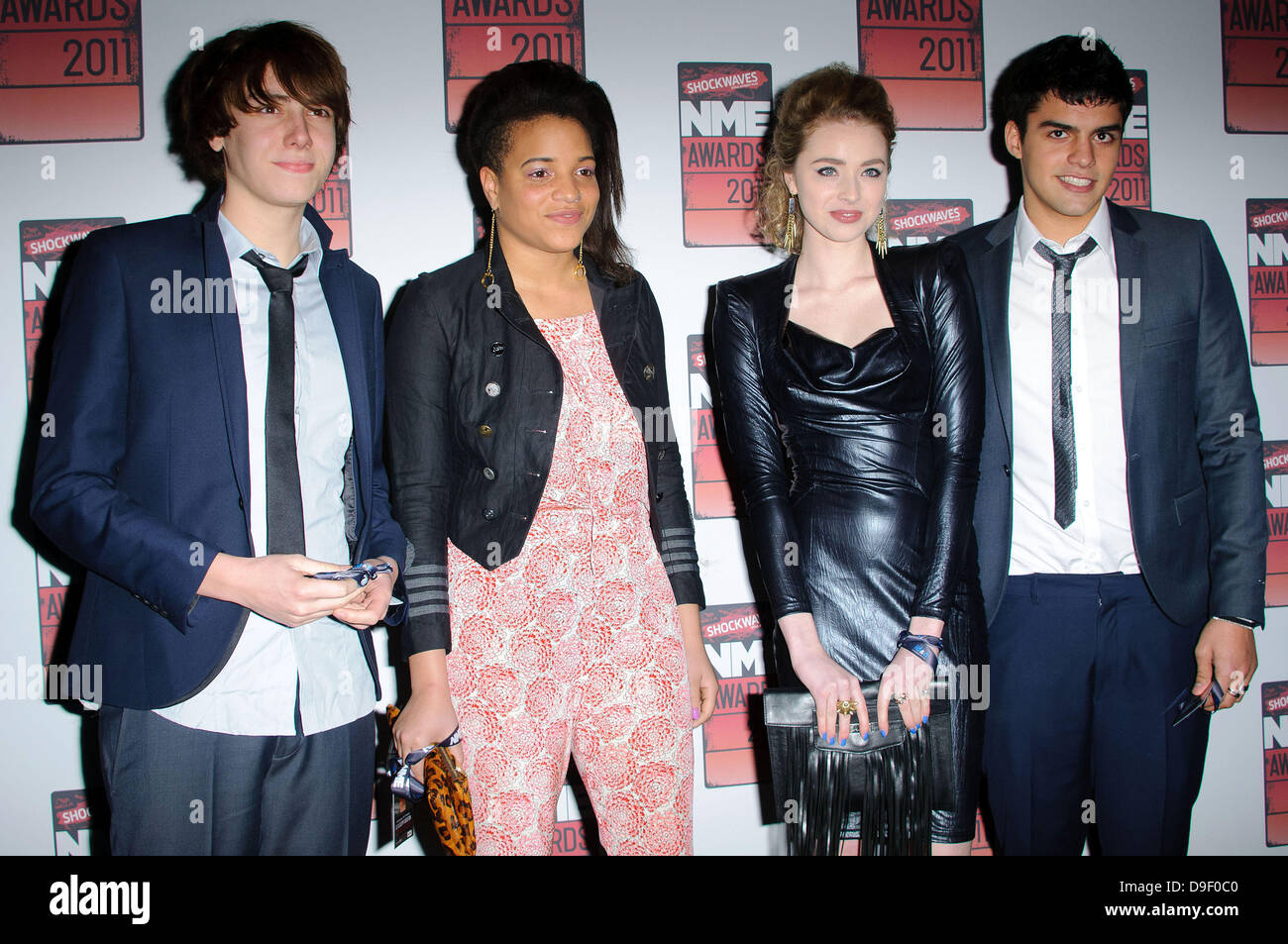 The Cast of Skins, Season 5 Shockwaves NME Awards 2011 held at the O2  Academy Brixton - Arrivals London, England - 23.02.11 Stock Photo - Alamy