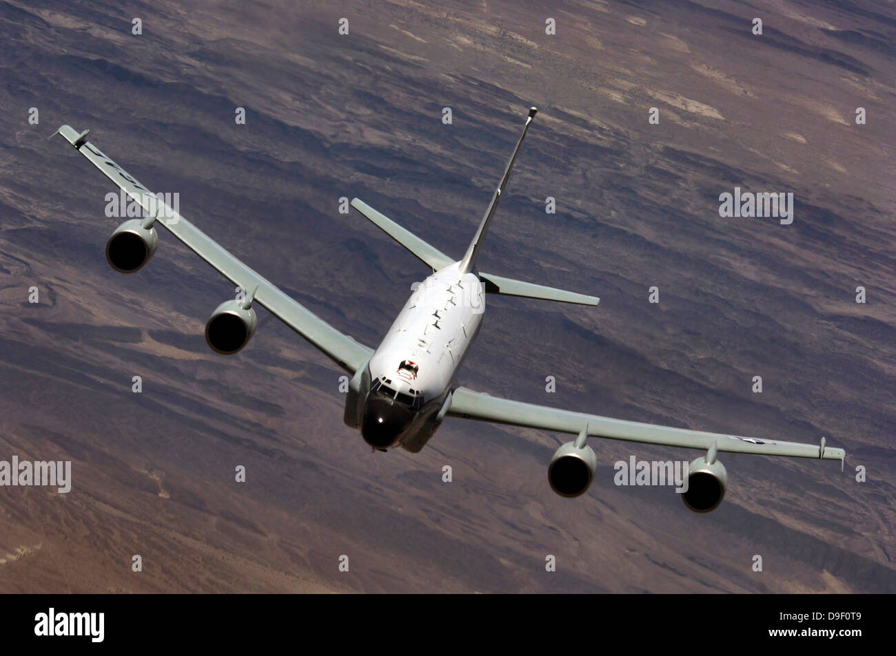 A U.S. Air Force RC135 Rivet Joint reconnaissance aircraft Stock Photo
