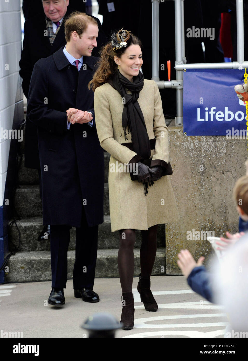 Prince William and Kate Middleton officially launch the new RNLI's lifeboat 'Hereford Endeavour' at Trearddur Bay, Anglesey Trearddur, Wales - 24.02.11 ***No UK Tabloids, Available for The Rest of the World*** Stock Photo