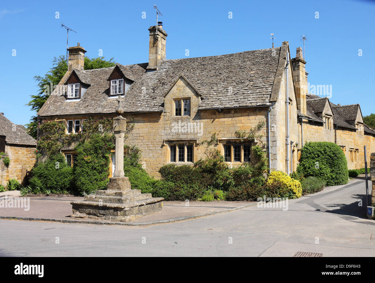 Traditional English Village Cottage with Climbing plants on the Wall