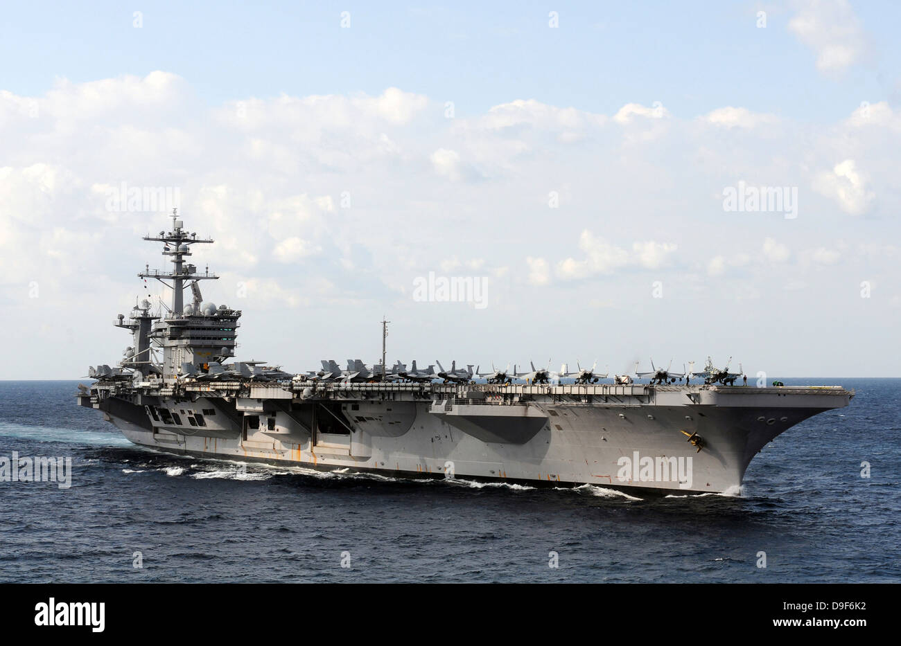 January 21, 2012 - The Nimitz-class aircraft carrier USS Carl Vinson is underway in the Arabian Sea. Stock Photo