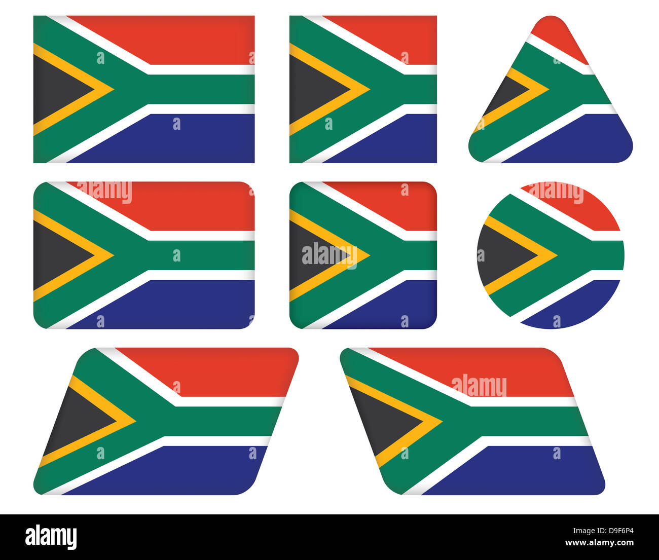 set of buttons with flag of South Africa Stock Photo - Alamy