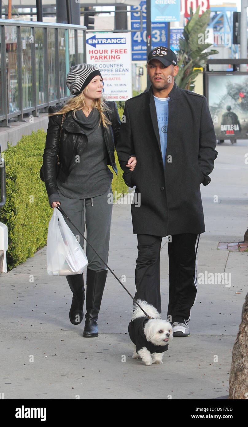 Amaury Nolasco and his girlfriend walking their dog West Hollywood West Hollywood, California 26.02.11 Stock Photo