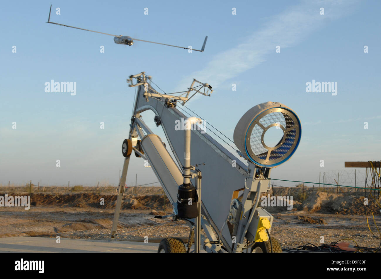 December 28, 2007 - An Australian Scan Eagle unmanned aerial vehicle launches from Ali Air Base, Iraq. Stock Photo