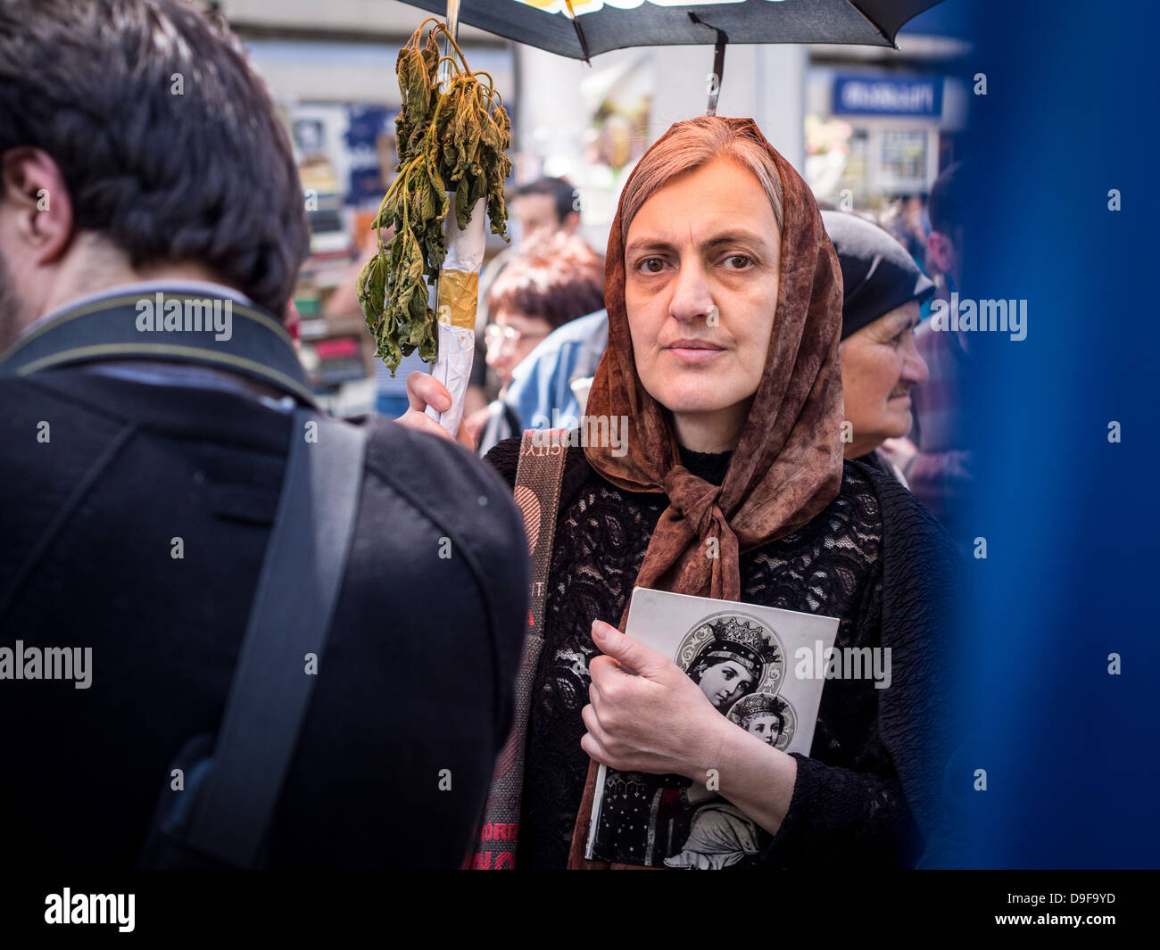 People on the procession organized in protest of the demonstration for the International Day Against Homophobia in Tbilisi. Stock Photo