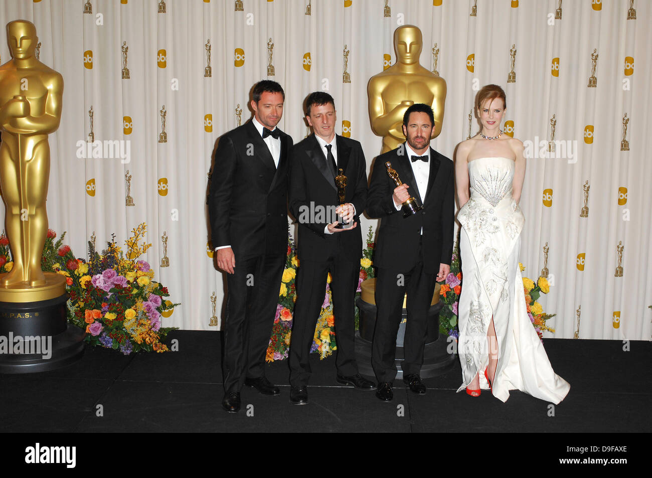 Hugh Jackman, Atticus Ross, Trent Reznor and Nicole Kidman  83rd Annual Academy Awards (Oscars) held at the Kodak Theatre - Press Room Los Angeles, California - 27.02.11 Stock Photo