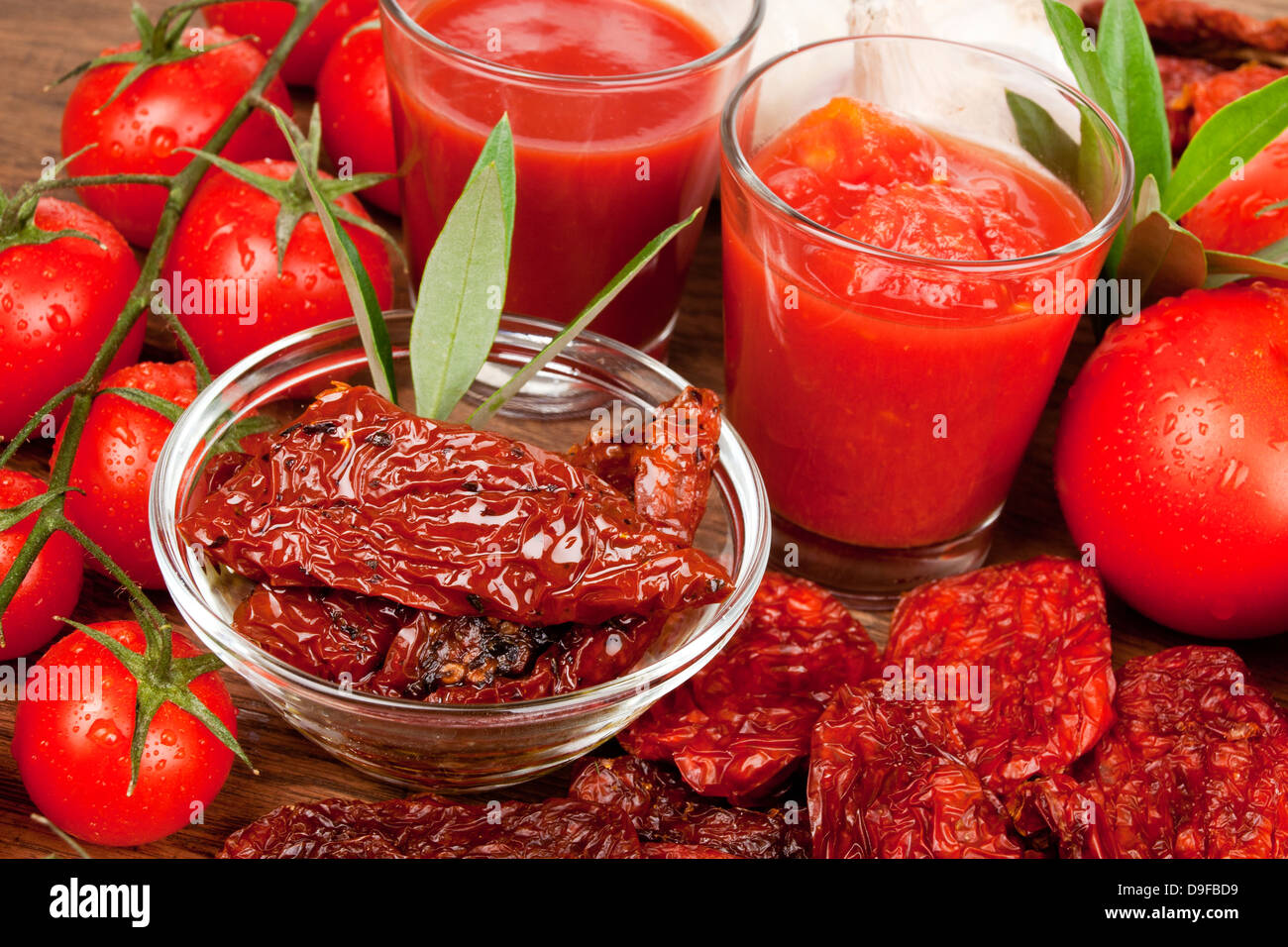 Different variations from tomatoes Different varieties of tomatoes Stock Photo