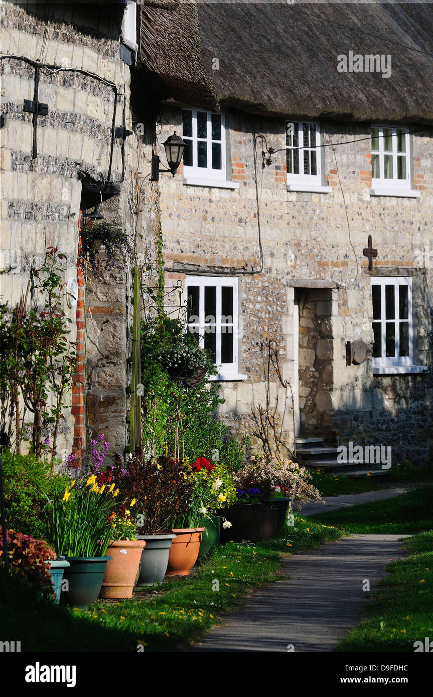 A back street path in Sydling St Nicholas, a Dorset village UK Stock