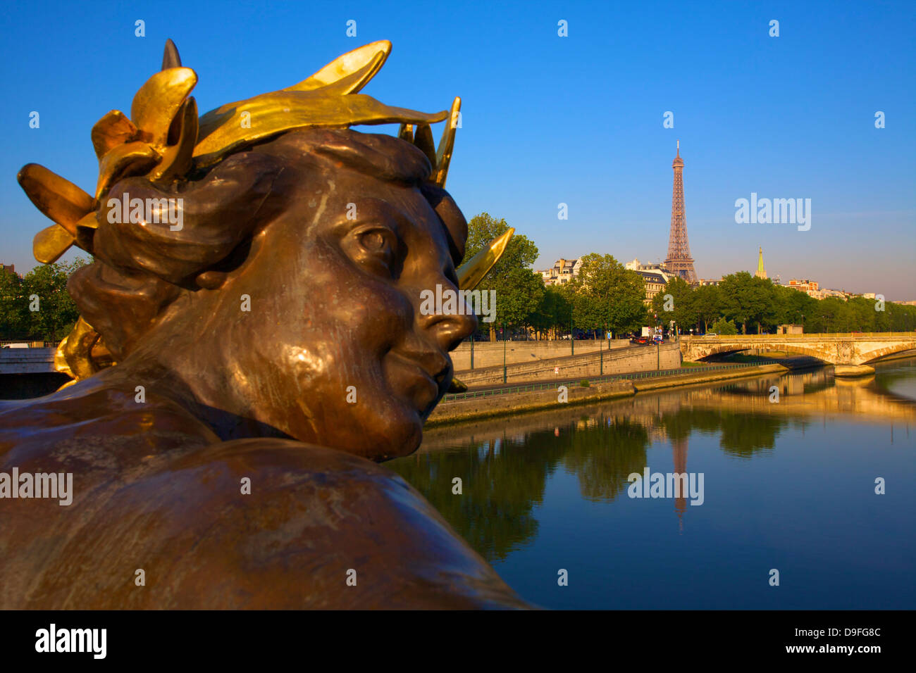 Pont Alexandre III, with Eiffel Tower, Paris, France Stock Photo