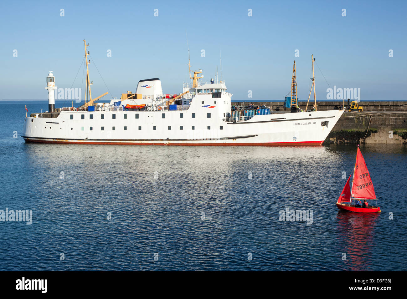 Scillonian III, the Isles of Scilly ferry, in Penzance harbour, Cornwall England. Stock Photo