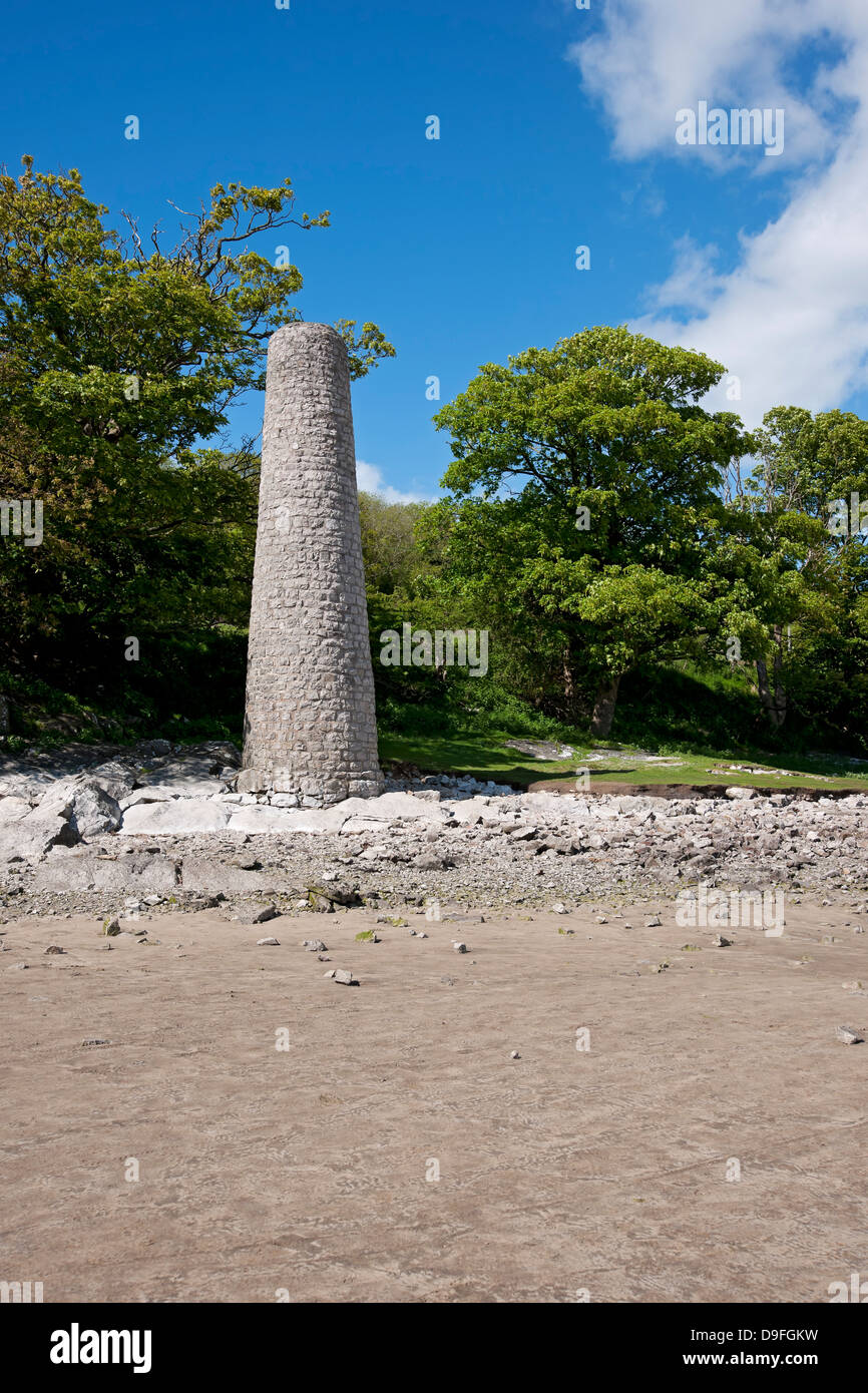 Chimney at former smelting works near Jenny Brown's Point in summer Silverdale Morecambe Bay Lancashire England UK United Kingdom Britain Stock Photo
