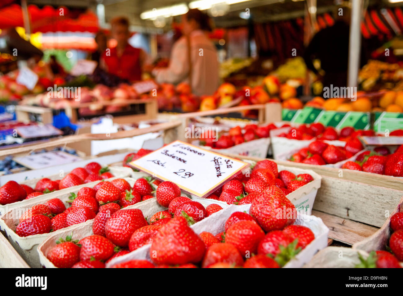 Strawberries at the Weekly Market Stock Photo Alamy