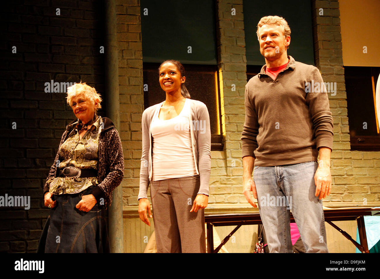 Estelle Parsons, Renee Elise Goldsberry and Tate Donovan on the opening night of the Broadway production of 'Good People' at the Samuel J. Friedman Theatre - Curtain Call. New York City, USA - 03.03.11 Stock Photo