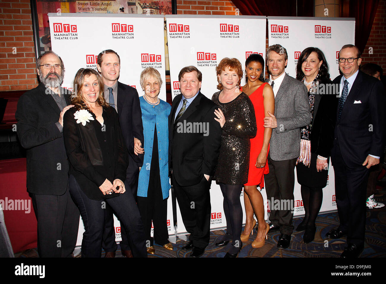 Daniel Sullivan, Frances McDormand, Patrick Carroll, Estelle Parsons, David Lindsay-Abaire, Becky Ann Baker, Renee Elise Goldsberry, Tate Donovan, Lynne Meadow and Barry Grove Opening night after party for the Broadway production of 'Good People' held at B.B. King's show room. New York City, USA - 03.03.11 Stock Photo