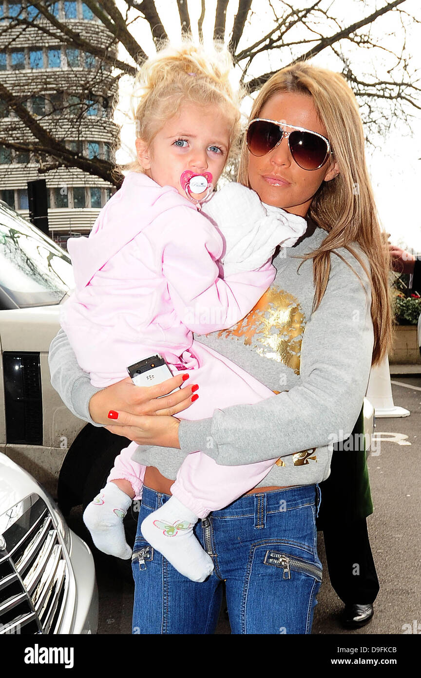 Katie Price and her daughter Princess Tiaamii arriving at their hotel London, England 04.03.11