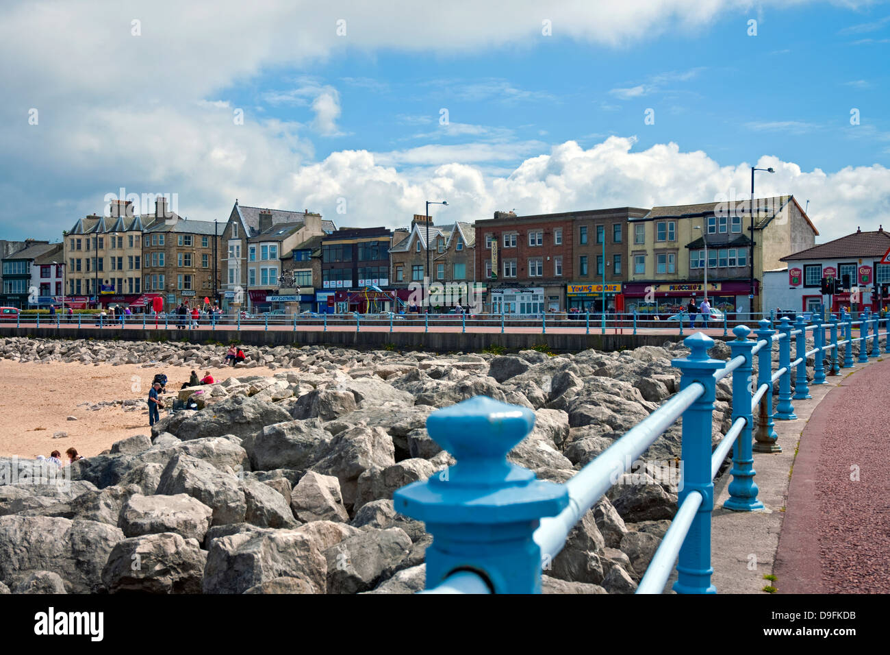 Promenade and beach seafront Morecambe Bay Lancashire England GB Great Britain UK United Kingdom Stock Photo