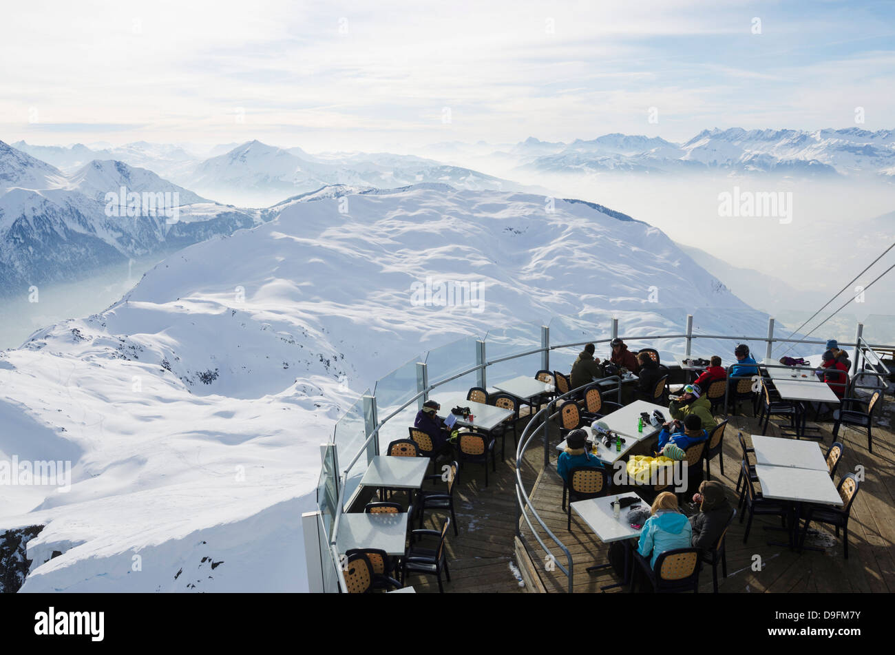 Brevant restaurant, Chamonix, Haute-Savoie, French Alps, France Stock Photo