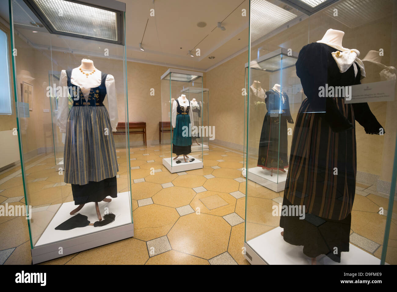 Display of traditional clothing, National Museum, Reykjavik, Iceland, Polar Regions Stock Photo