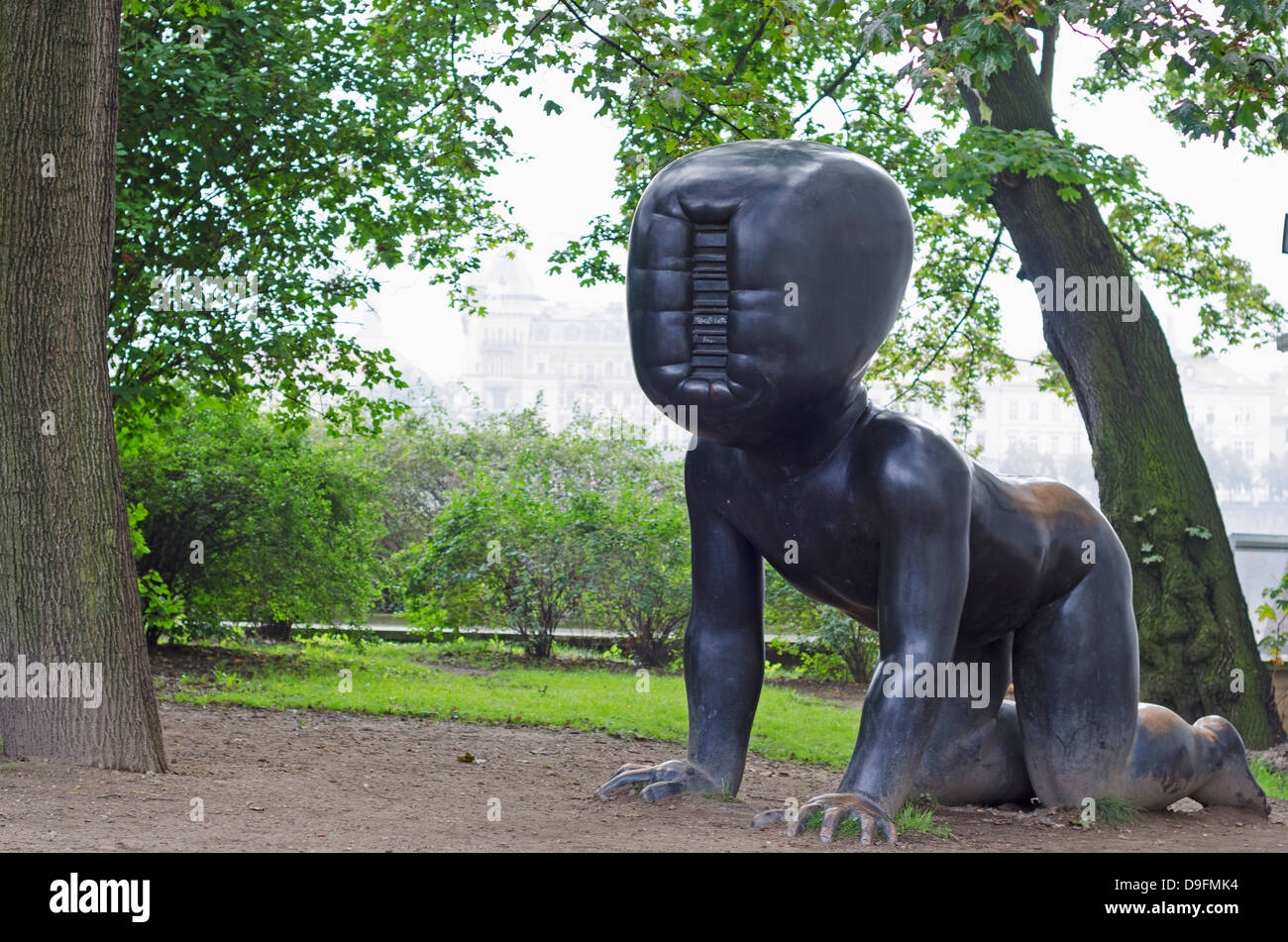 Babies statue by David Cerny at the Kampa Art Museum, Prague, Czech Republic Stock Photo