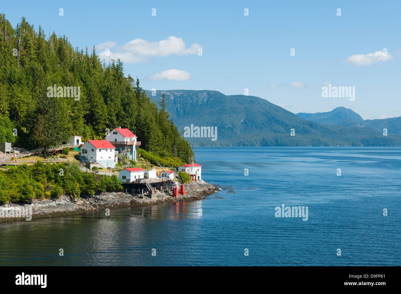 Boat Bluff Lightstation, Inside Passage, British Columbia, Canada Stock Photo