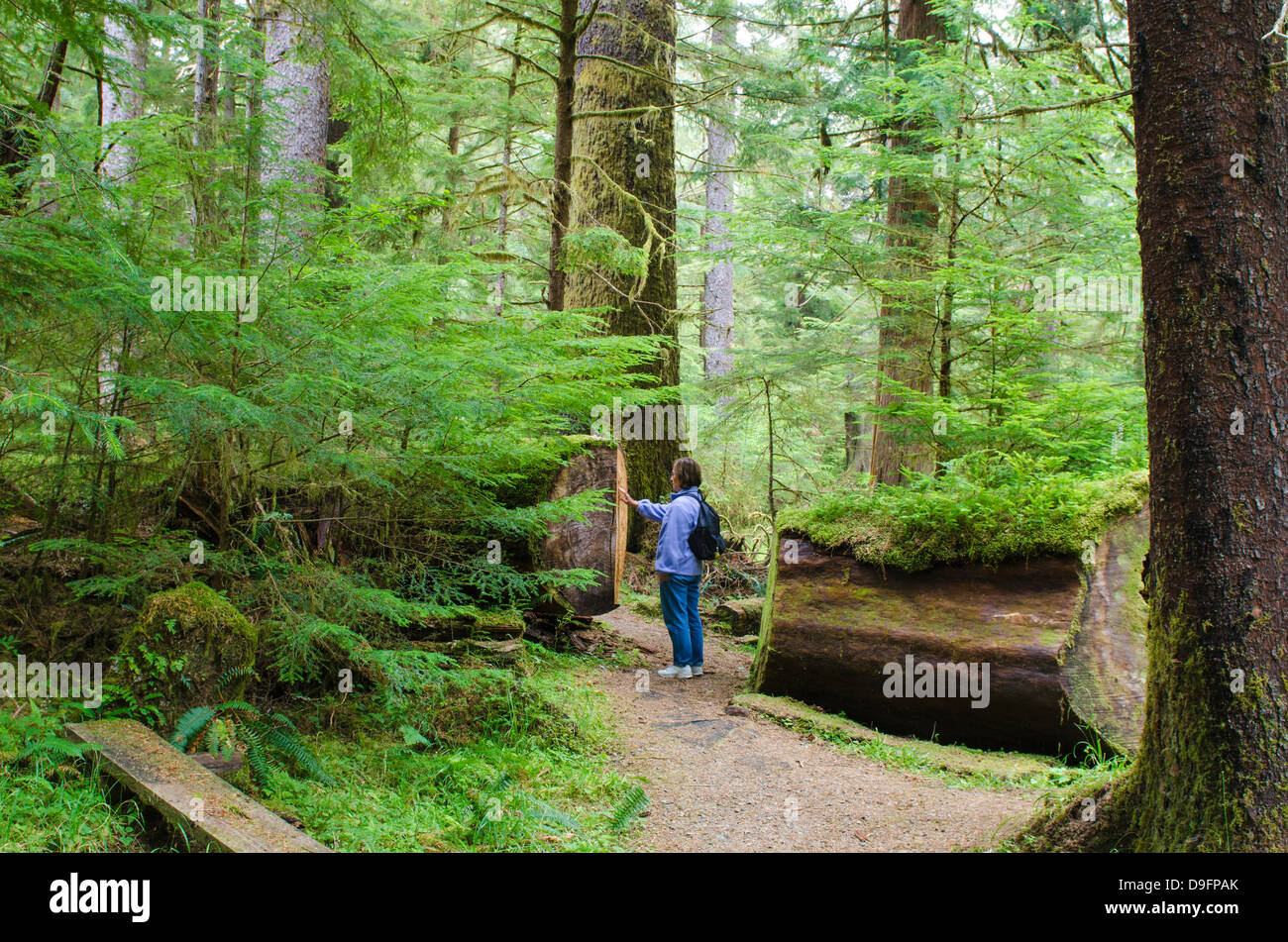 Hiking in Naikoon Provincial Park, Haida Gwaii (Queen Charlotte Islands), British Columbia, Canada Stock Photo