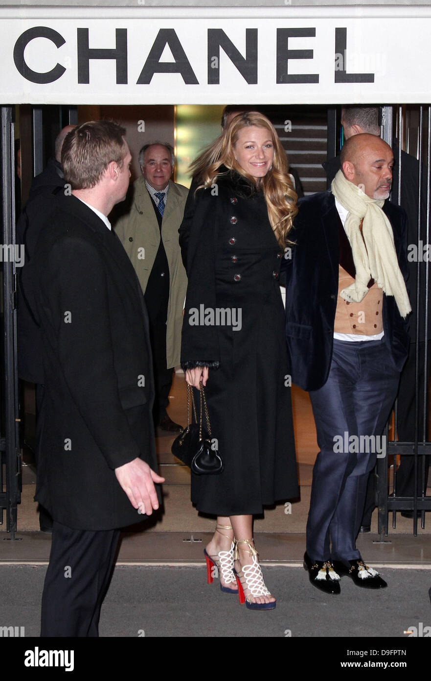 Blake Lively and Christian Louboutin Paris Fashion Week Ready To Wear  Fall/Winter 2011 - Chanel Party - Departures Paris, France - 05.03.11 Stock  Photo - Alamy