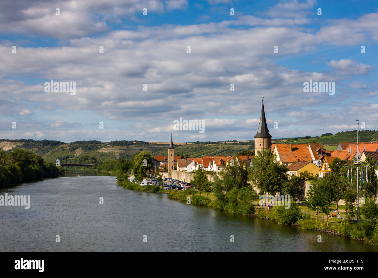 Lohr am Main in the Main valley, Franconia, Bavaria, Germany Stock Photo