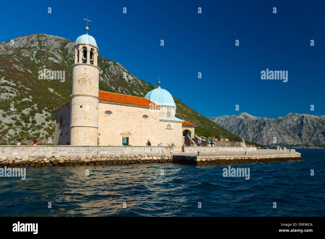 Our-Lady-of-the-Rock Island, Perast, Bay of Kotor, UNESCO World Heritage Site, Montenegro Stock Photo