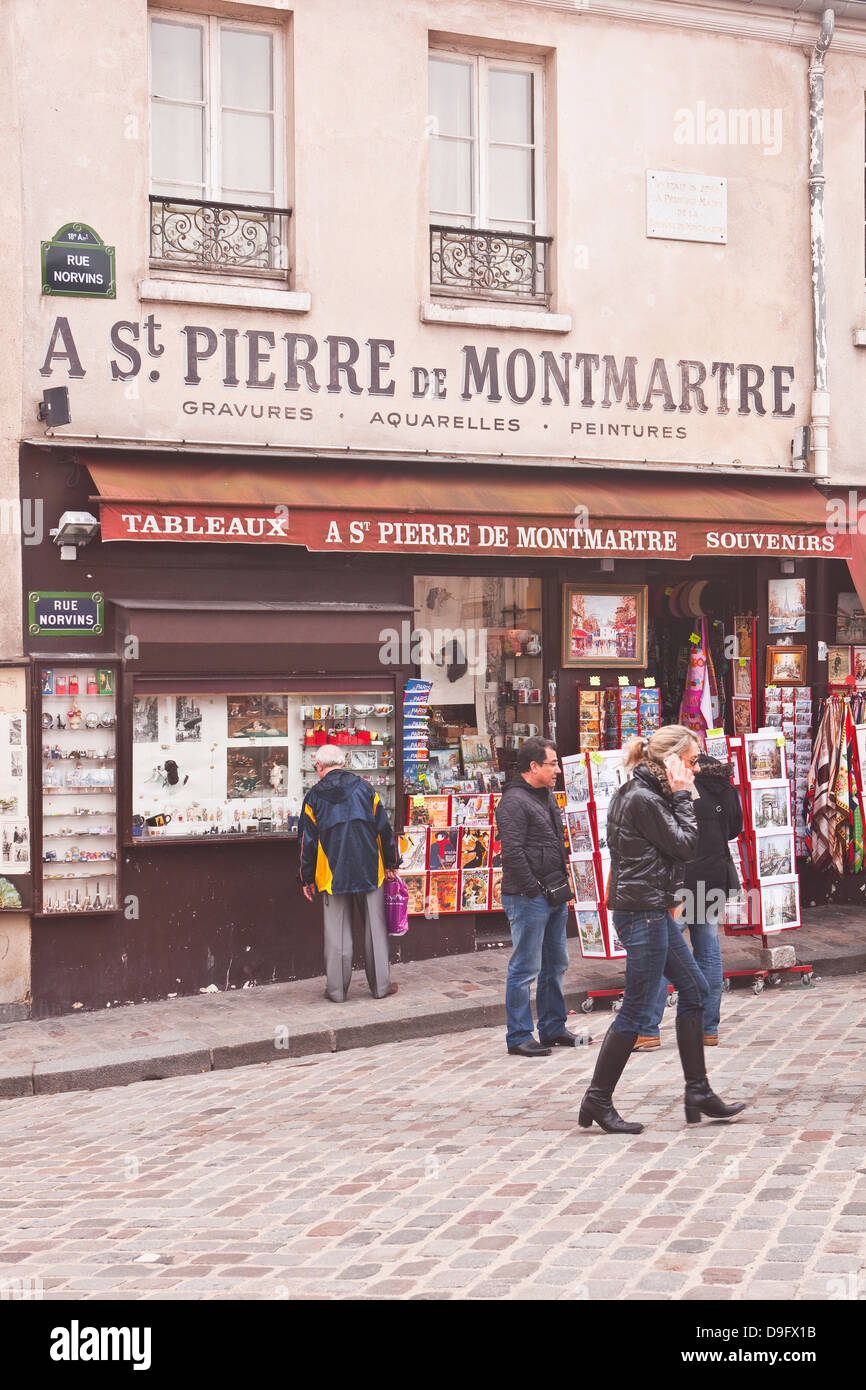 A street scene in the Montmartre area of Paris, France Stock Photo